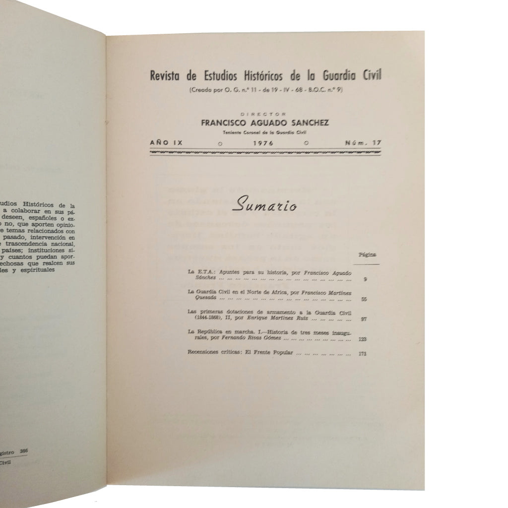 REVISTA DE ESTUDIOS HISTÓRICOS DE LA GUARDIA CIVIL. AÑO IX. NUM. 17