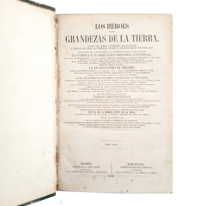 LOS HÉROES Y LAS GRANDEZAS DE LA TIERRA. Tomo sexto. Varios autores