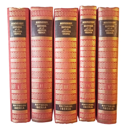 HISTORIA DE LA CULTURA GRIEGA. 5 volúmenes (completa). Burckhardt, Jacob