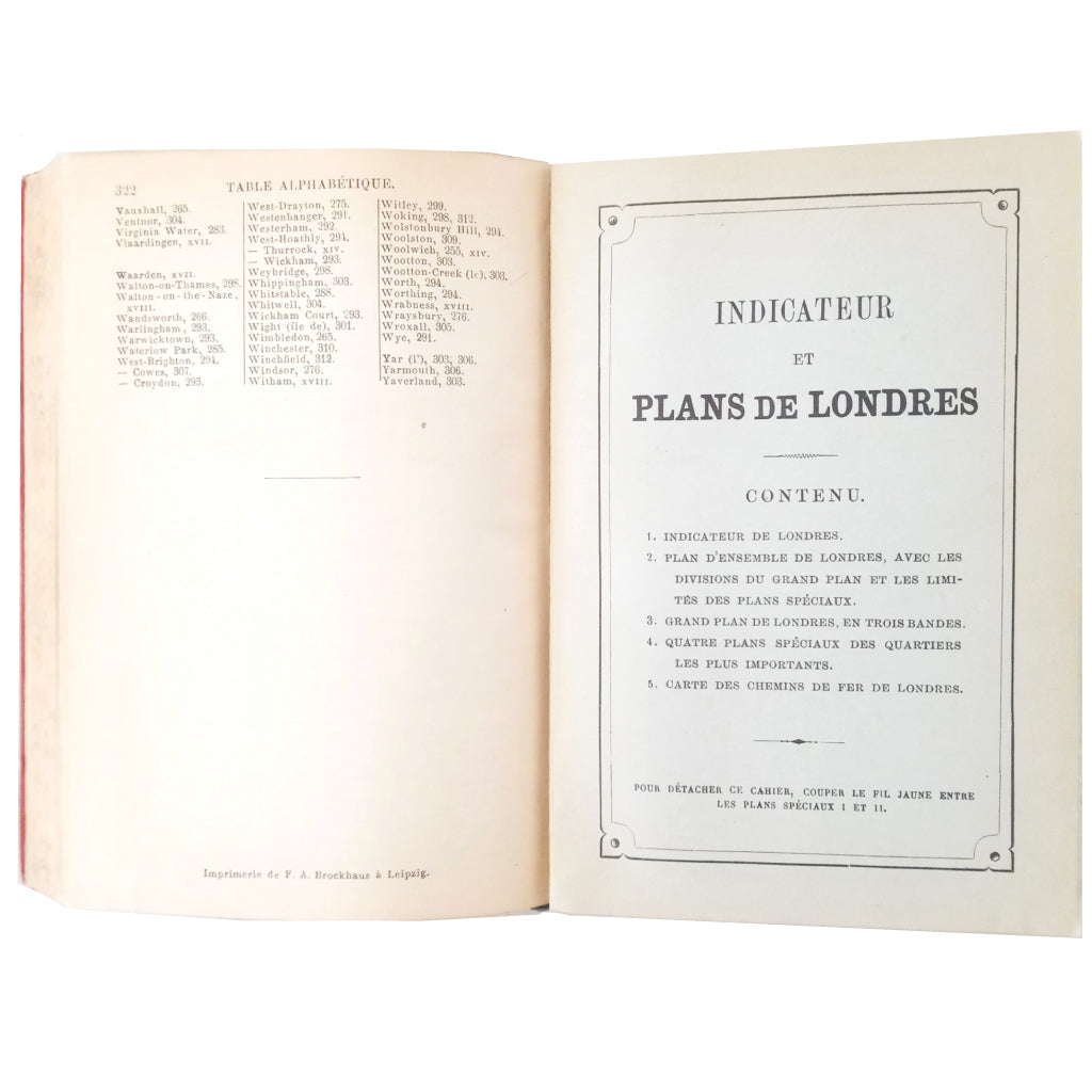 LONDRES ET SES ENVIRONS. Manuel du voyageur Baedeker, Karl