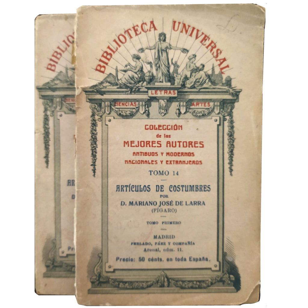 ARTÍCULOS DE COSTUMBRES. Tomo I y II. Larra, Mariano José de